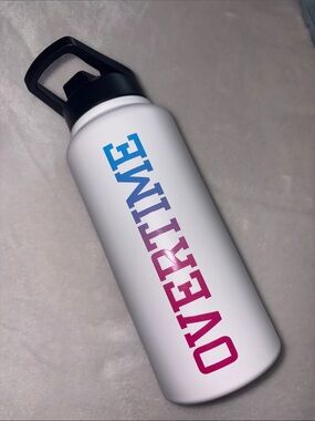 White OvertIme Ombre Logo Stainless Water Bottle - Unbranded